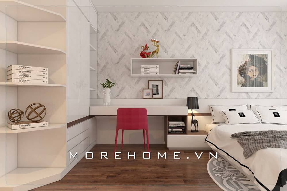 Tủ quần áo kết hợp kệ trang trí
